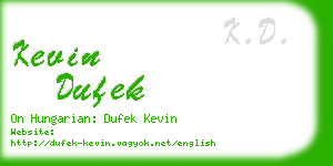 kevin dufek business card